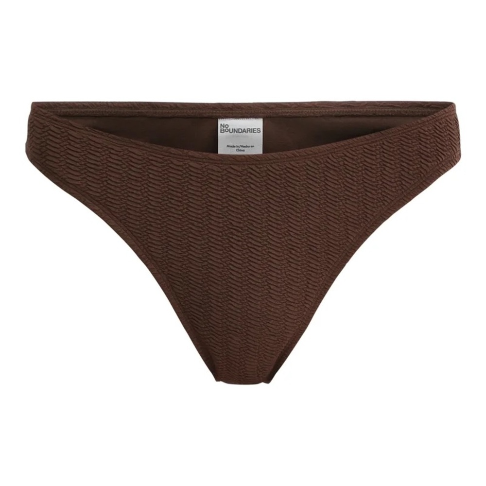 Walmart:No Boundaries Herringbone Crinkle Triangle Brown Bikini Set!🪐 - Picture 3 of 6
